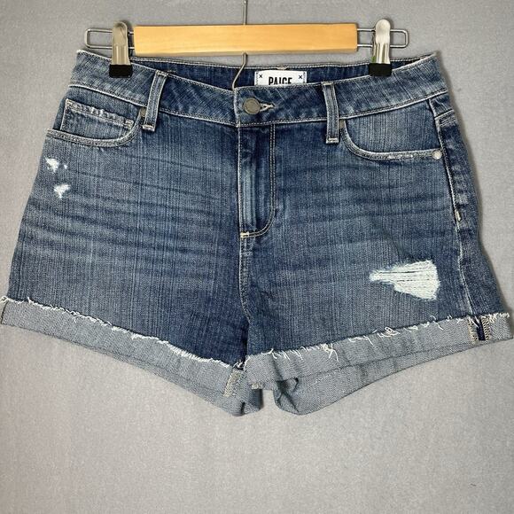 PAIGE Pants - Paige Jimmy Jimmy Short Distressed Denim Shorts Stretch Women's Blue‎ Size 26